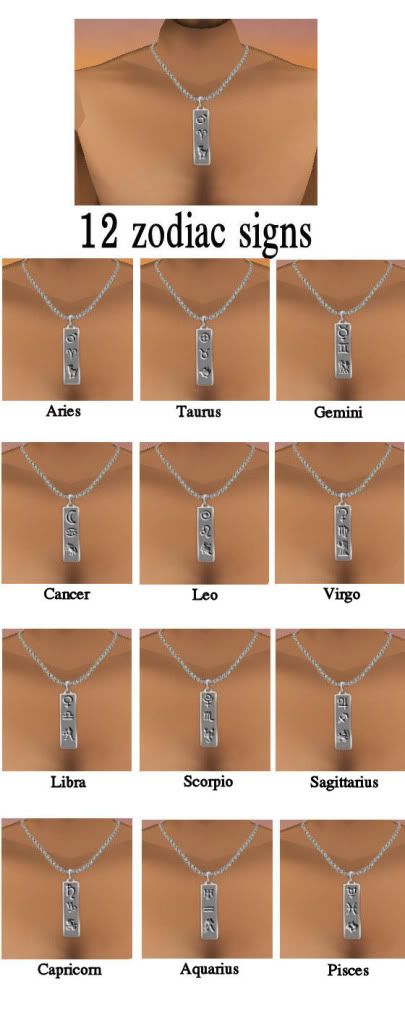 Zodiac necklaces for men