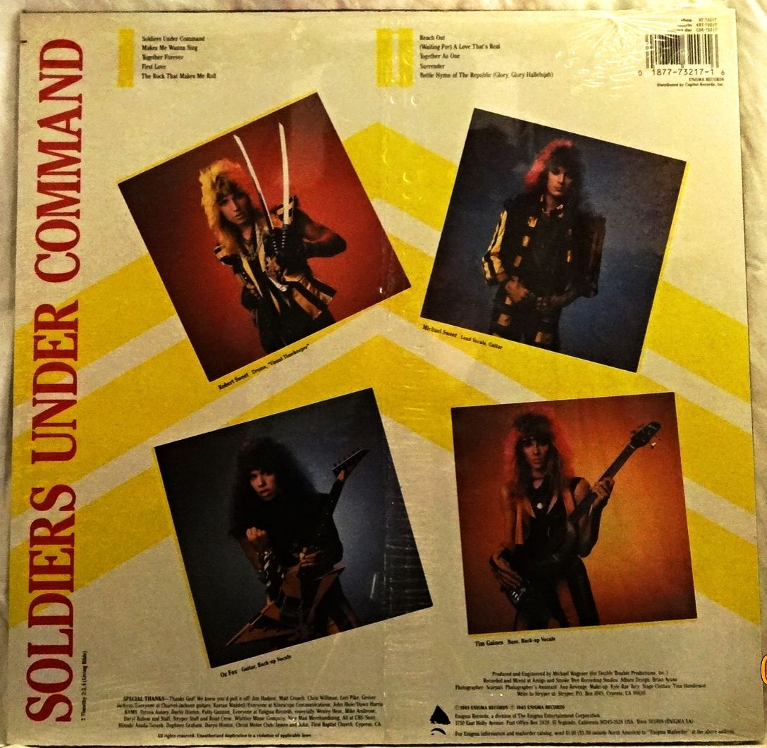 Stryper Soldiers Under Command Records, Vinyl and CDs Hard to Find