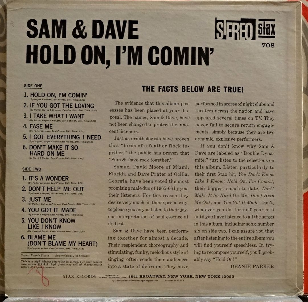 Sam & Dave - Hold On, I'm Comin' Single