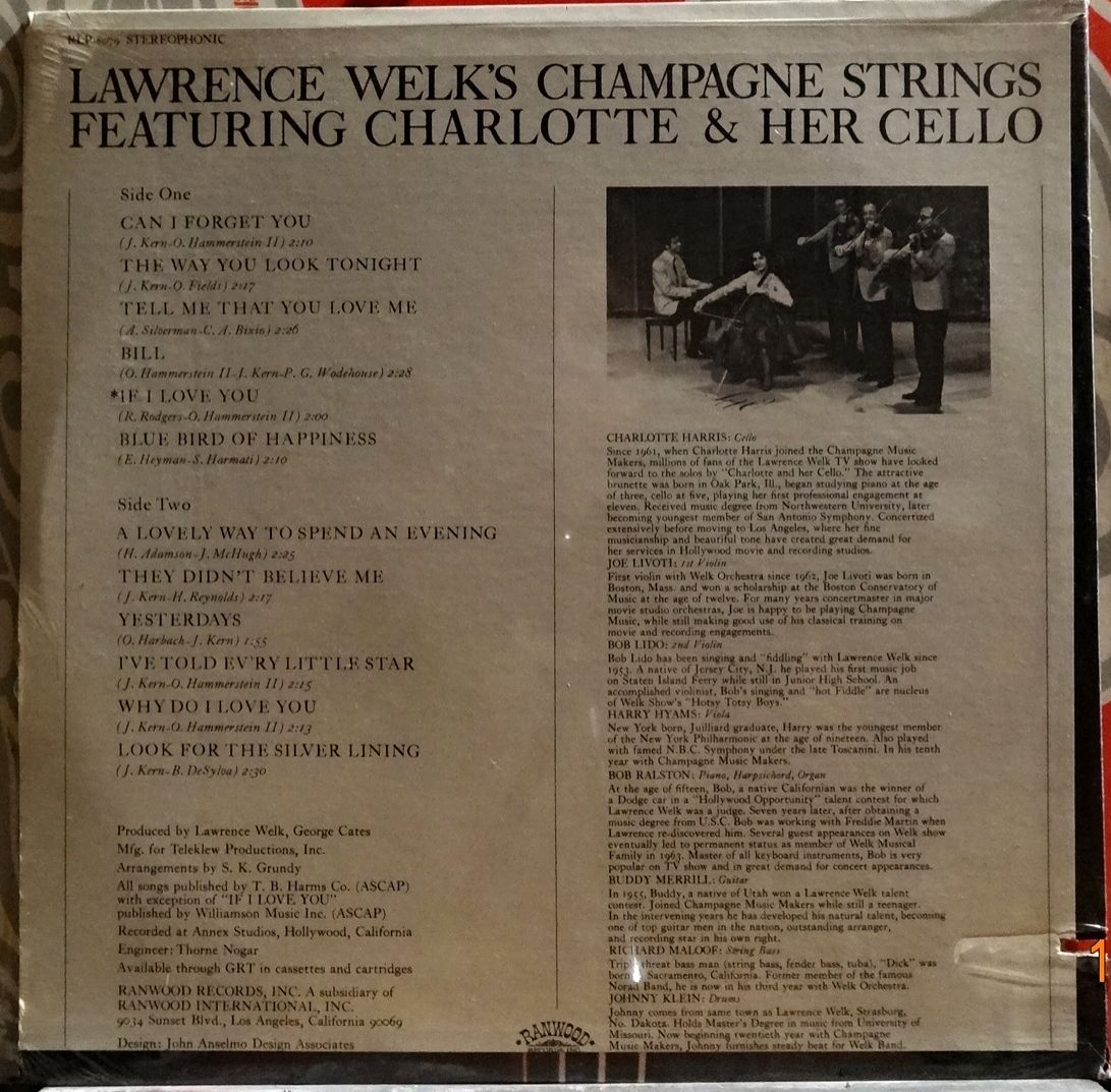 Welk, Lawrence - Lawrence Welk's Champaign Strings Presents Charlotte & Her Cello