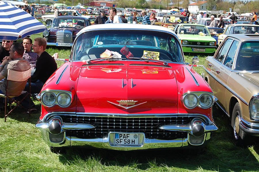 A 1950s Cadillac with a trophy on the hood Looked like it won something at 