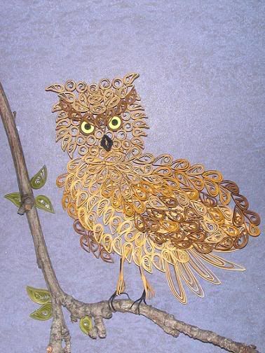 1950 675Brown Owl - quilled animals
