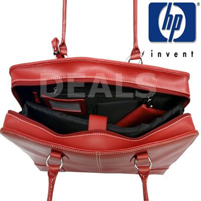 red leather laptop