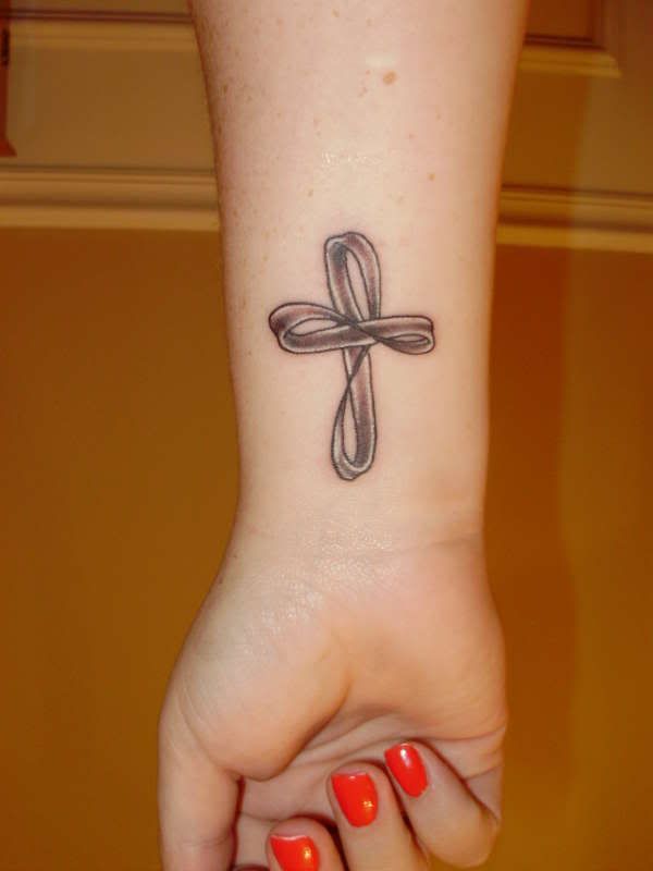 The Everlasting Cross, twisted as an infinity symbol or a Möbius strip, 