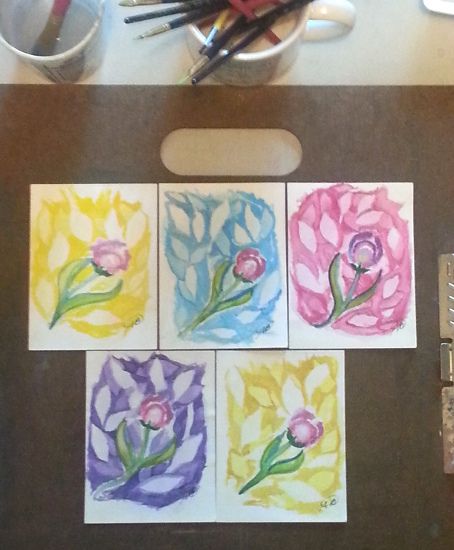 watercolor cards for our teachers