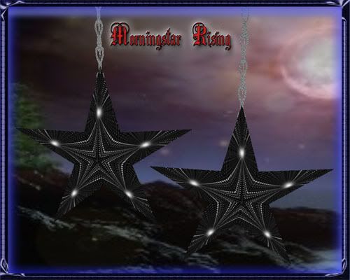 Black Star, Black hanging star that can be resized.  Made for IMVU users.  Texture design created by me in TwistedBrush, frame was created by me in Adobe Elements 6.