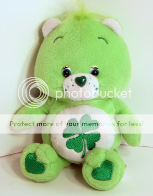 2002 Care Bear Good Luck 8" Green Plush Toy Shamrock
