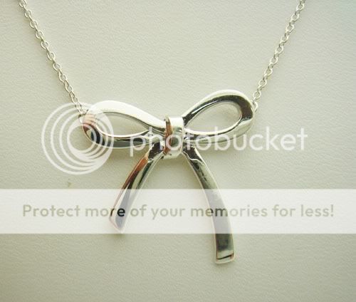 Tiffany & Co. 925 Sterling Silver BOW Pendent Necklace    