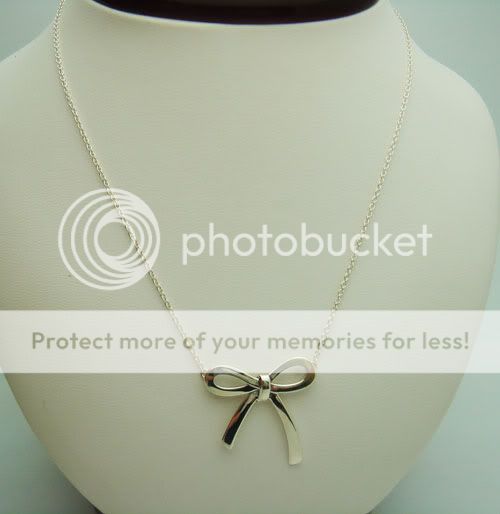 Tiffany & Co. 925 Sterling Silver BOW Pendent Necklace    